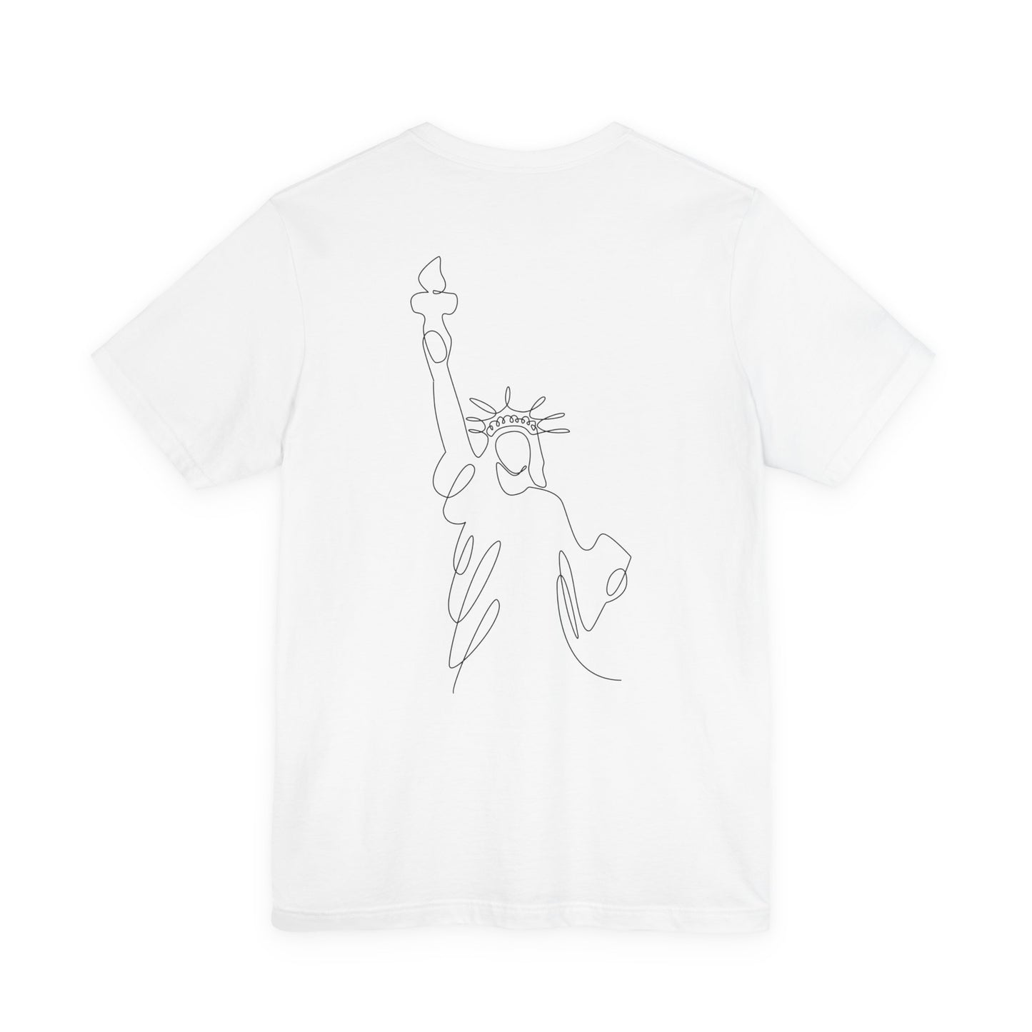 Oh My Stars Patriotic T-Shirt — Liberty Statue Outline Tee
